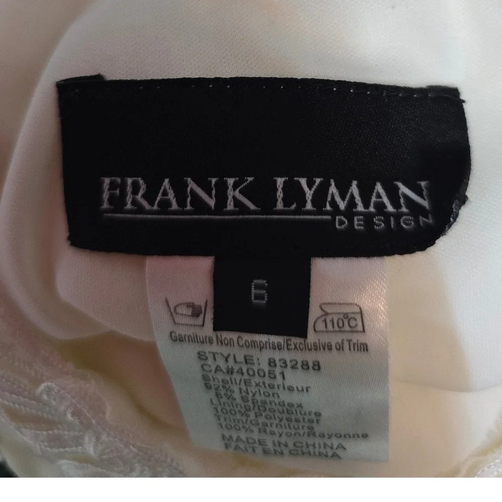 Frank Lyman Design Cream Mesh Soutache Floral V-Neck Sleeveless Top 83288 Size 6 - Picture 4 of 5